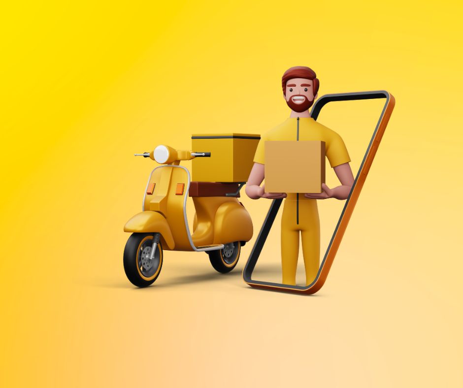 Brown and Yellow Modern Delivery Service Application Facebook Post (7)